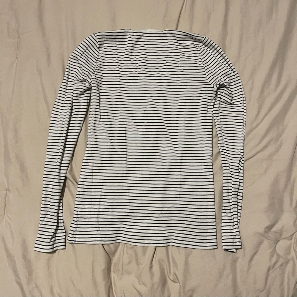 GAP Black and White Striped Long Sleeve Women’s Top Size S - Picture 3 of 4